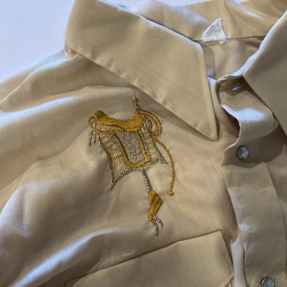 Vintage K-mart Embroidered Western Shirt Permanent Press Rockabilly Cowboy L (B3 - Picture 4 of 4